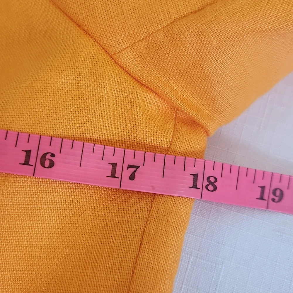 Lauren Ralph Lauren Hibicus Orange Linen Blazer. Size 6p - Picture 9 of 10
